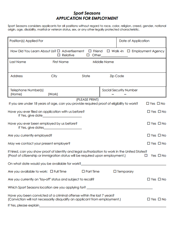 Eager To Get Sport Seasons Job Application Form Read This Article First 